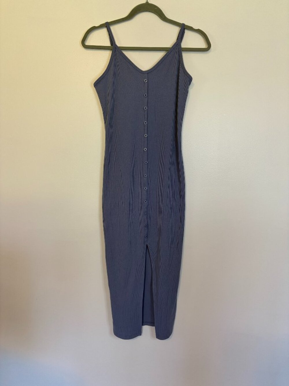Active USA Periwinkle Blue Ribbed Spaghetti Strap Dress